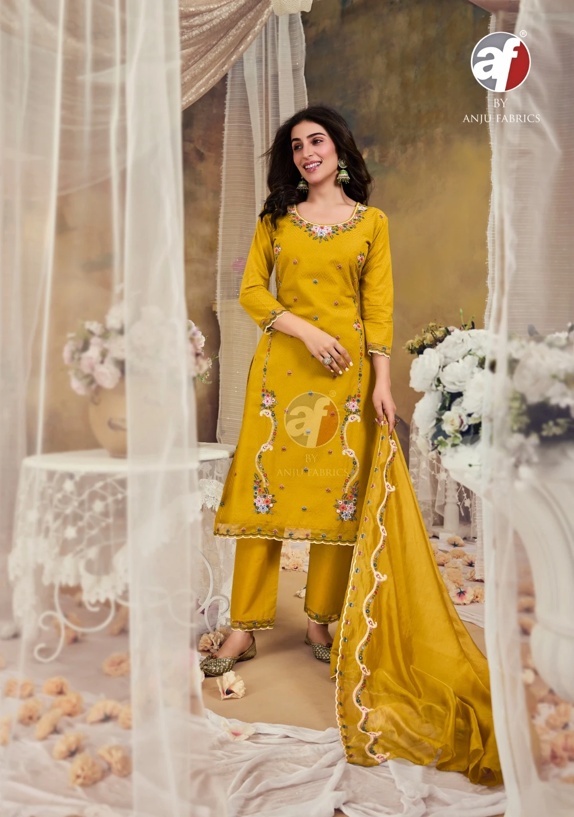 Anju Fabric Cotton Queen Fancy Wholesale Designer Readymade Salwar Suit Catalog — Designer Readymade Suits, Anju fabric wholesale from Surat — view 5